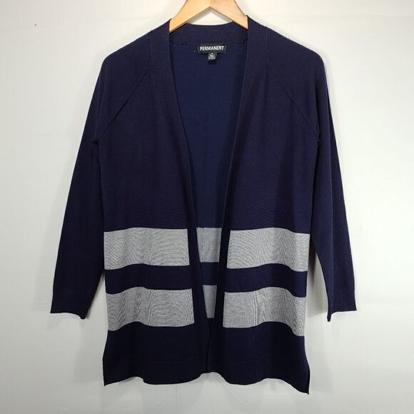 Permanent Blue and Grey Long Cardigan - Picture 3 of 10